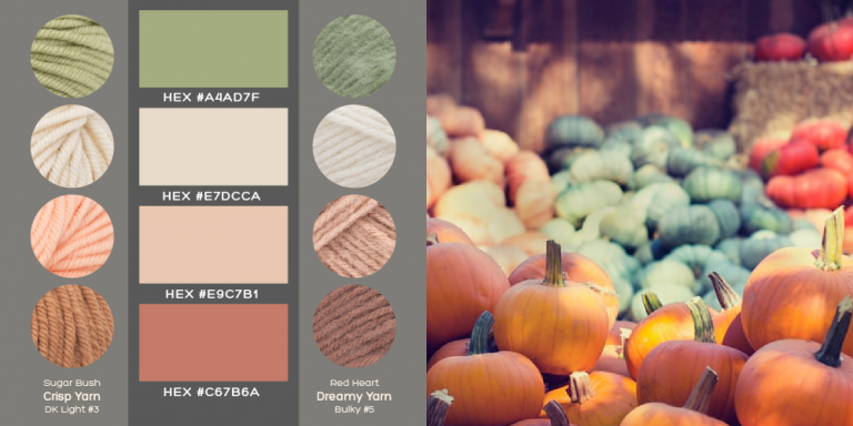 yarn color palette from the warm & cozy palette collection