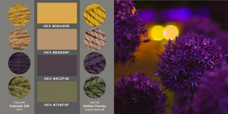 yarn color palette from the warm & cozy palette collection
