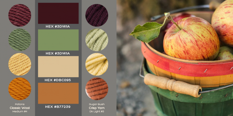 yarn color palette from the warm & cozy palette collection