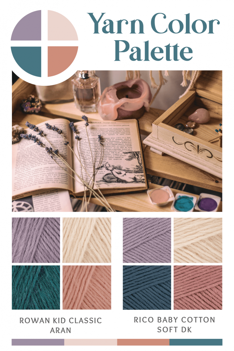 yarn color palette of blush and mauve