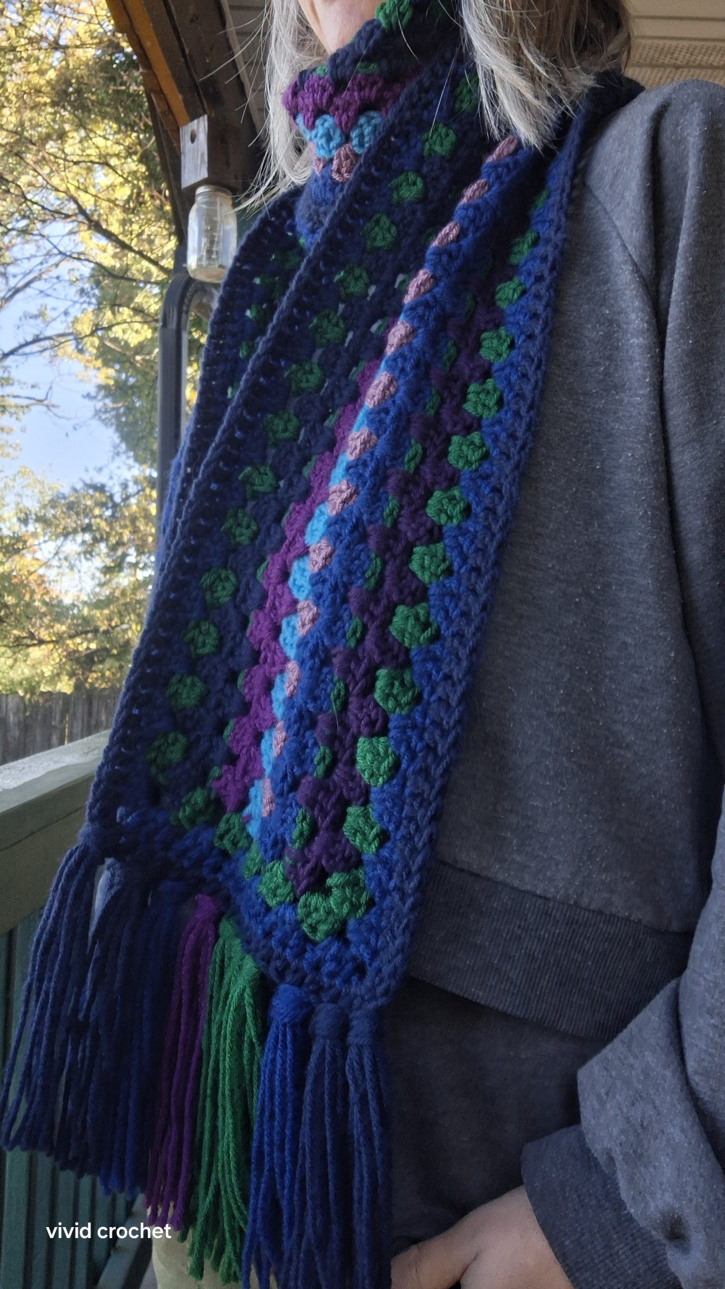 PATTERN | Granny Slouch Scarf Crochet Pattern | Slouchy Crochet Scarf with Fringe - Image 5