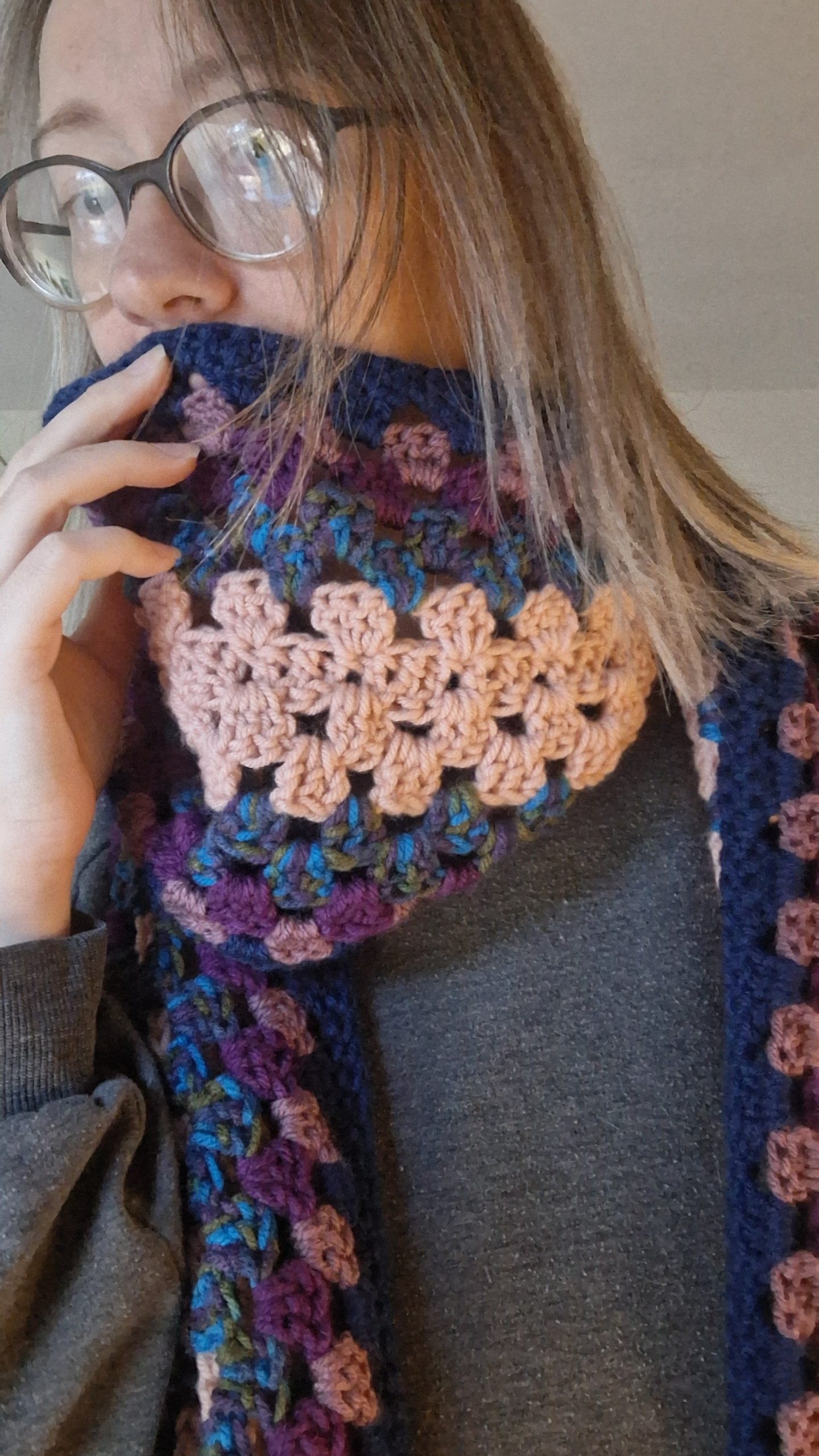 PATTERN | Granny Slouch Scarf Crochet Pattern | Slouchy Crochet Scarf with Fringe - Image 4